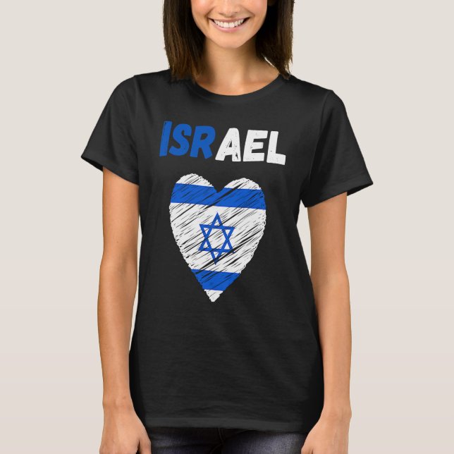 Camiseta Israel Flag Holiday Israel Heart Israeli Flag (Frente)