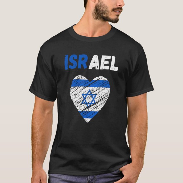 Camiseta Israel Flag Holiday Israel Heart Israeli Flag (Frente)