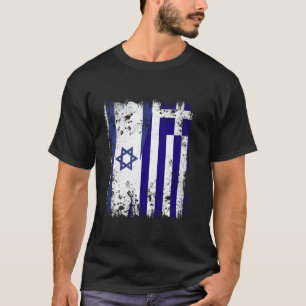 Camiseta Israel Grécia Meia Bandeira Israelense Grego Bande