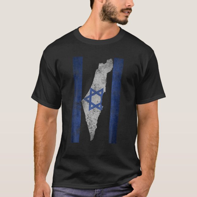 Camiseta Israel mapeia judeus Viagem do judeu orgulhosos pr (Frente)