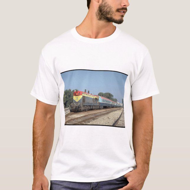 Camiseta Israel, relé EMD G12 com train_Trains do mundo (Frente)