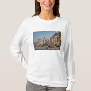 Camiseta Israel, Tel Aviv, fachada, hotéis, crepúsculo