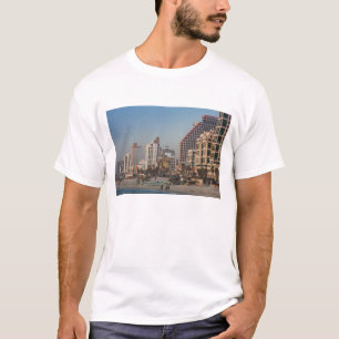 Camiseta Israel, Tel Aviv, fachada, hotéis, crepúsculo