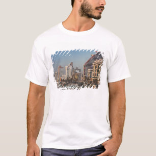 Camiseta Israel, Tel Aviv, fachada, hotéis, crepúsculo