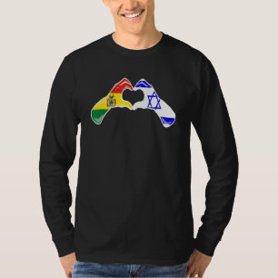Camiseta Isreal Bolivia Flag Isreali Bolivian Heart