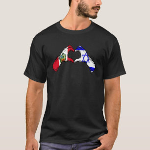 Camiseta Isreal Peru Flag Isreali Peruvian Heart