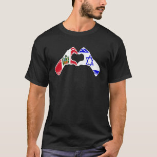 Camiseta Isreal Peru Flag Isreali Peruvian Heart