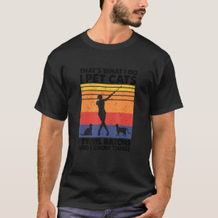 Camiseta Isso É O Que Eu Faço Eu Cuido de Gatos Eu Giro Bas