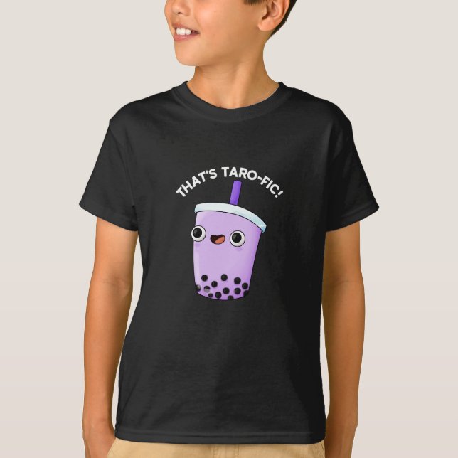 Camiseta Isso é Taroffic Funny Boba Tea Pun Dark BG (Frente)