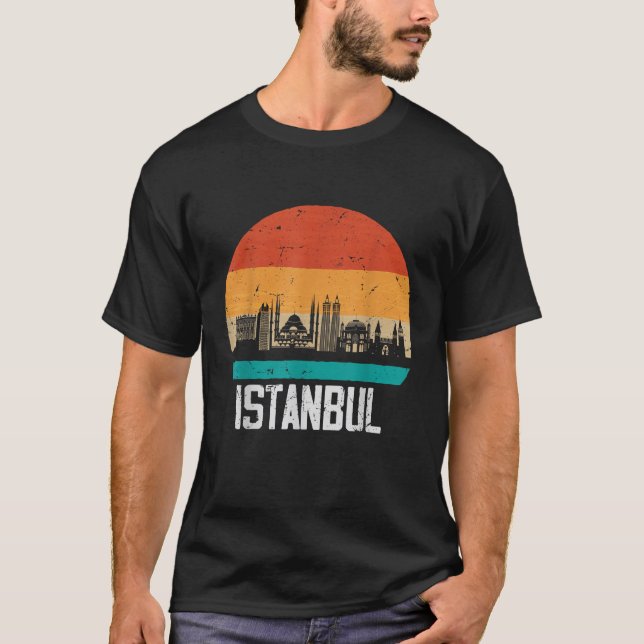 Camiseta Istambul Turquia Retro Vintage Sunset Skyline Ista (Frente)