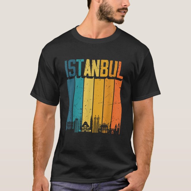 Camiseta Istambul Turquia Retro Vintage Sunset Skyline Ista (Frente)