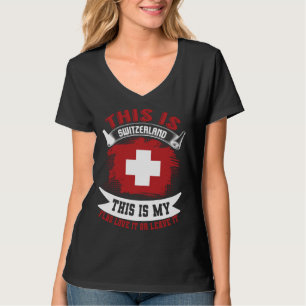 Camiseta Isto É a Suíça Esta É Minha Bandeira Suíça