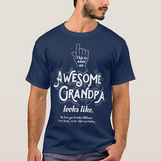 Camiseta Isto É O Que Um Avô Incrível Parece Personalizado (Frente)