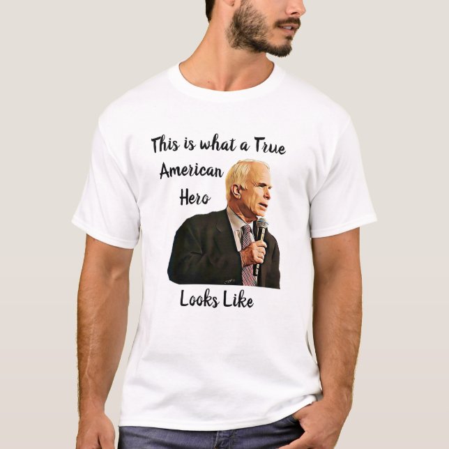 Camiseta Isto é o que um verdadeiro herói americano parece (Frente)