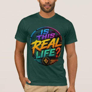 Camiseta Isto É Vida Real? Tipografia Retro Colorida