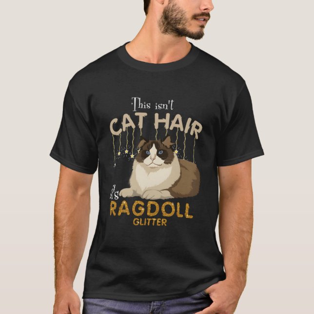 Camiseta Isto Não É Cabelo De Gato É Glitter De Gata Ragdol (Frente)