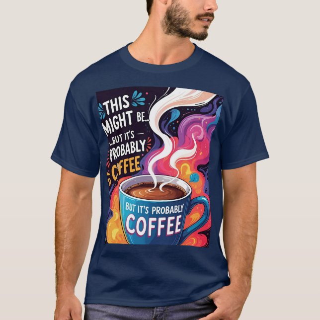 Camiseta Isto pode ser vinho... mas é provavelmente café. (Frente)