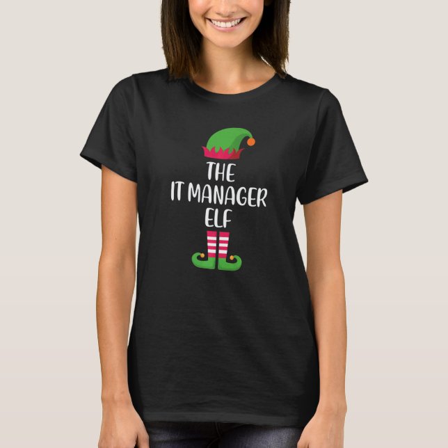 Camiseta IT Manager Elf Family Matching Group Christmas Paj (Frente)