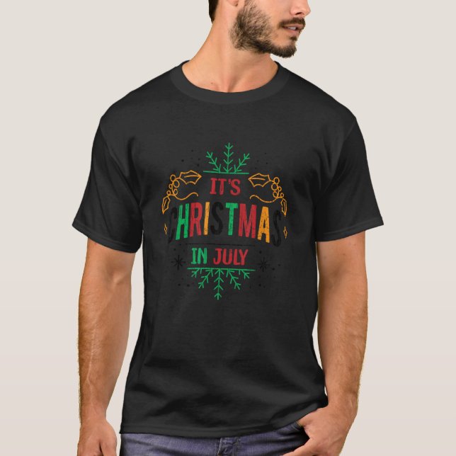 Camiseta It s Christmas In July Funny Santa Beach Summer Gr (Frente)