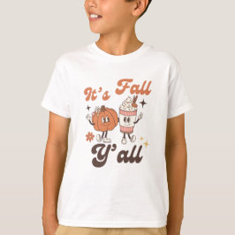 Camiseta It’s Fall Y’all Kids – Cute Kawaii Pumpkin Spice