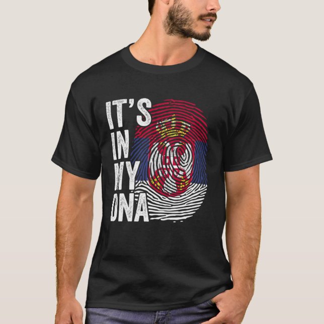 Camiseta It s In My DNA Cool Srbija Fingerprint Serbia Serb (Frente)