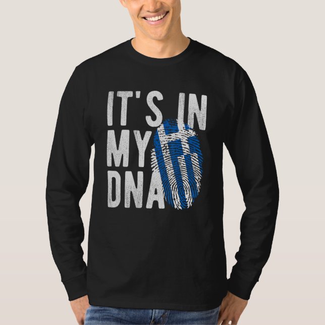 Camiseta it s in my DNA Greece flag Fingerprint (Frente)