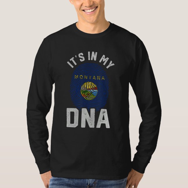 Camiseta It s In My DNA Montana Flag Mens Womens Pride (Frente)