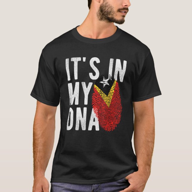 Camiseta it s in my DNA Timor Leste flag Fingerprint (Frente)