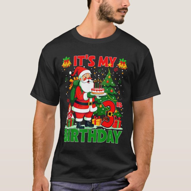 Camiseta It’s My 3rd Birthday Santa Christmas Outfit 3 Year (Frente)
