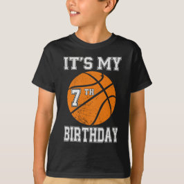 Camiseta It’s My 7th Birthday Basketball Design