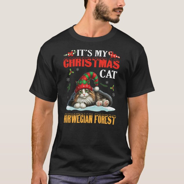 Camiseta It’s My Christmas Cat NORWEGIAN FOREST Merry Day M (Frente)