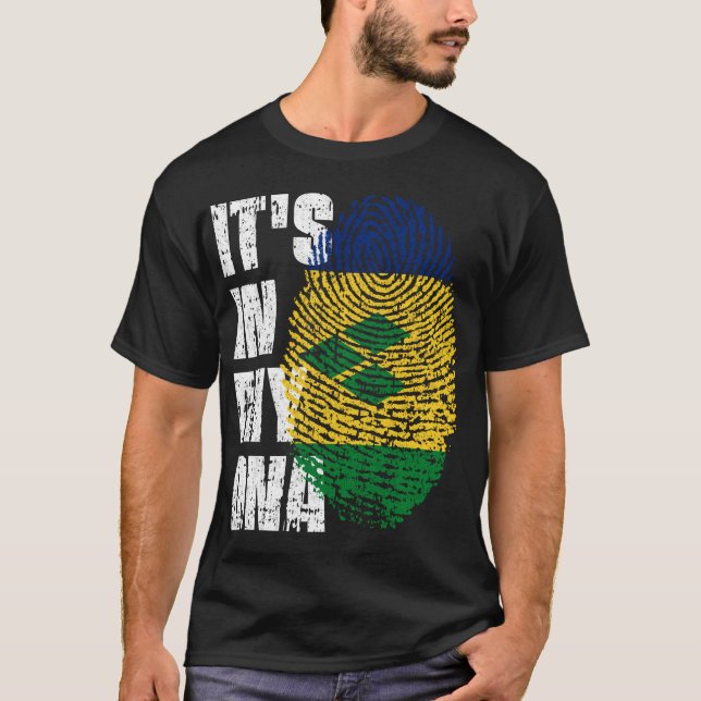 Camiseta IT_S NA MINHA Rua DE DNA. Vincent _ Grenadines Fla (Frente)