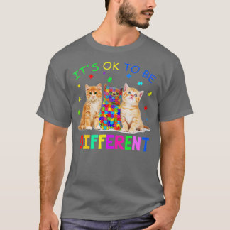 Camiseta It S Ok O Be Different Cat Autism Awareness