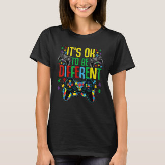 Camiseta It s Ok to be Different Gamer Autism Support