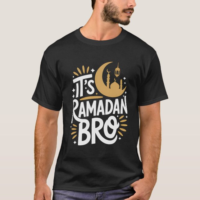 Camiseta It’s Ramadan Bro Gold Crescent Mosque (Frente)