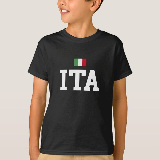 Camiseta ITA Itália Flag Italiano (Frente)