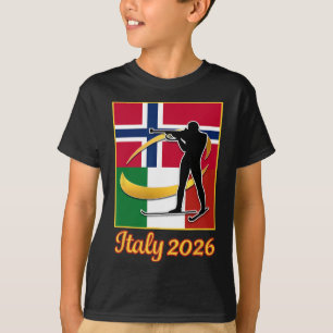 Camiseta Itália 2026 Biathlon Noruega E Itália Flag Winter 