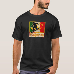 Camiseta Itália 2026 Snowboarding Bandeira Vintage Itália 2