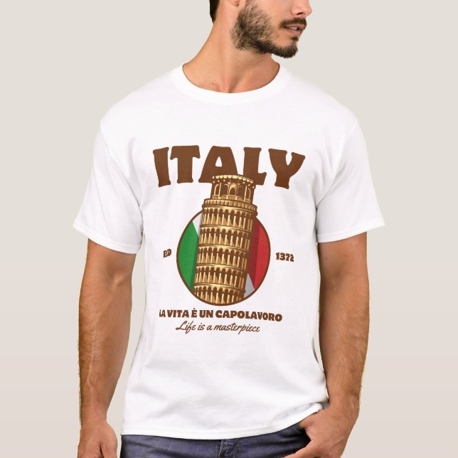 Camiseta Itália: a vida é uma obra-prima (Frente)
