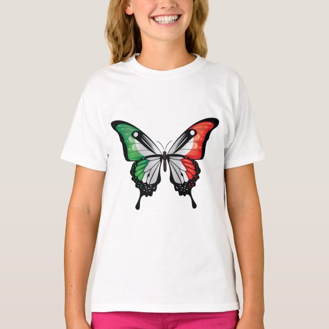 Camiseta Itália Bandeira-borboleta (Frente)