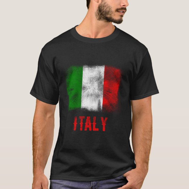 Camiseta Itália Bandeira Herança do Orgulho Italiano Americ (Frente)