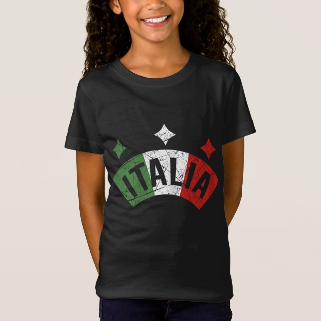 Camiseta Itália Bandeira italiana Afetou a família italiana (Frente)