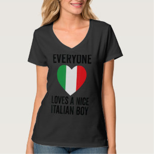 Camiseta Itália Bandeira Todo Mundo Adora Um Belo Garoto It