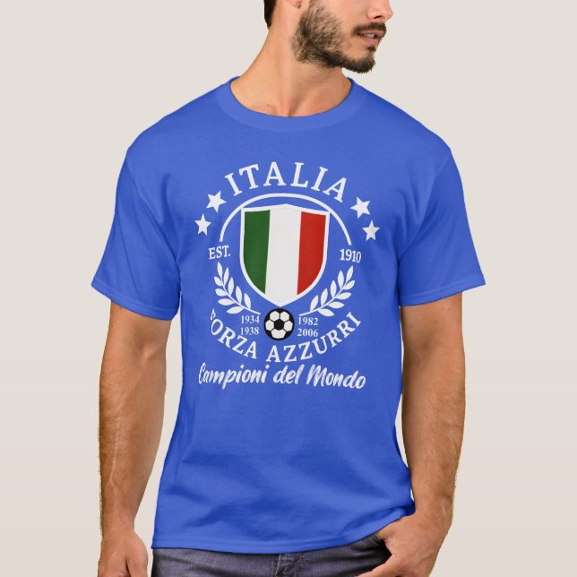 Camiseta Italia Calcio 4 Stelle T-Shirt (Frente)