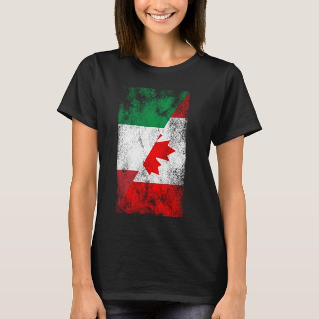 Camiseta Itália Canadá Sinalizadores - Italiano canadense (Frente)