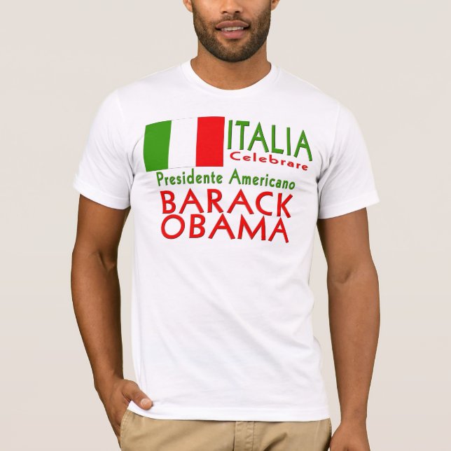 Camiseta ITALIA CELEBRARE Obama Giorno di Inaugurazione (Frente)