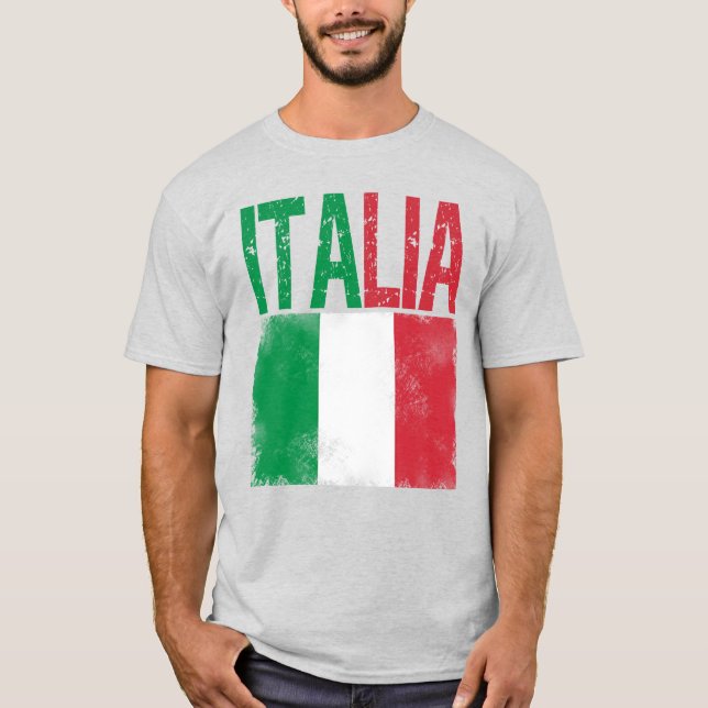 Camiseta Itália com bandeira italiana olhares retrógrados a (Frente)