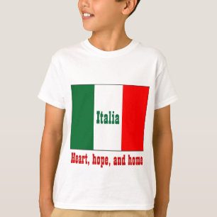 Camiseta Italia-coração, esperança, e home
