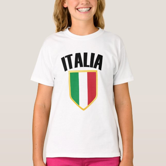 Camiseta Italia Crest Itália Flag (Frente)
