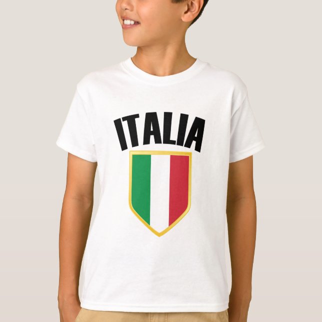 Camiseta Italia Crest Itália Flag (Frente)